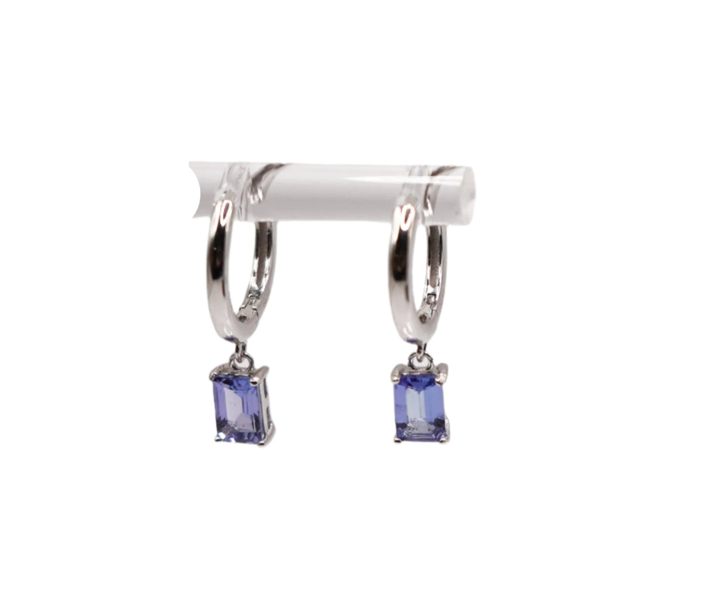 Emerald Cut Hoop Earrings