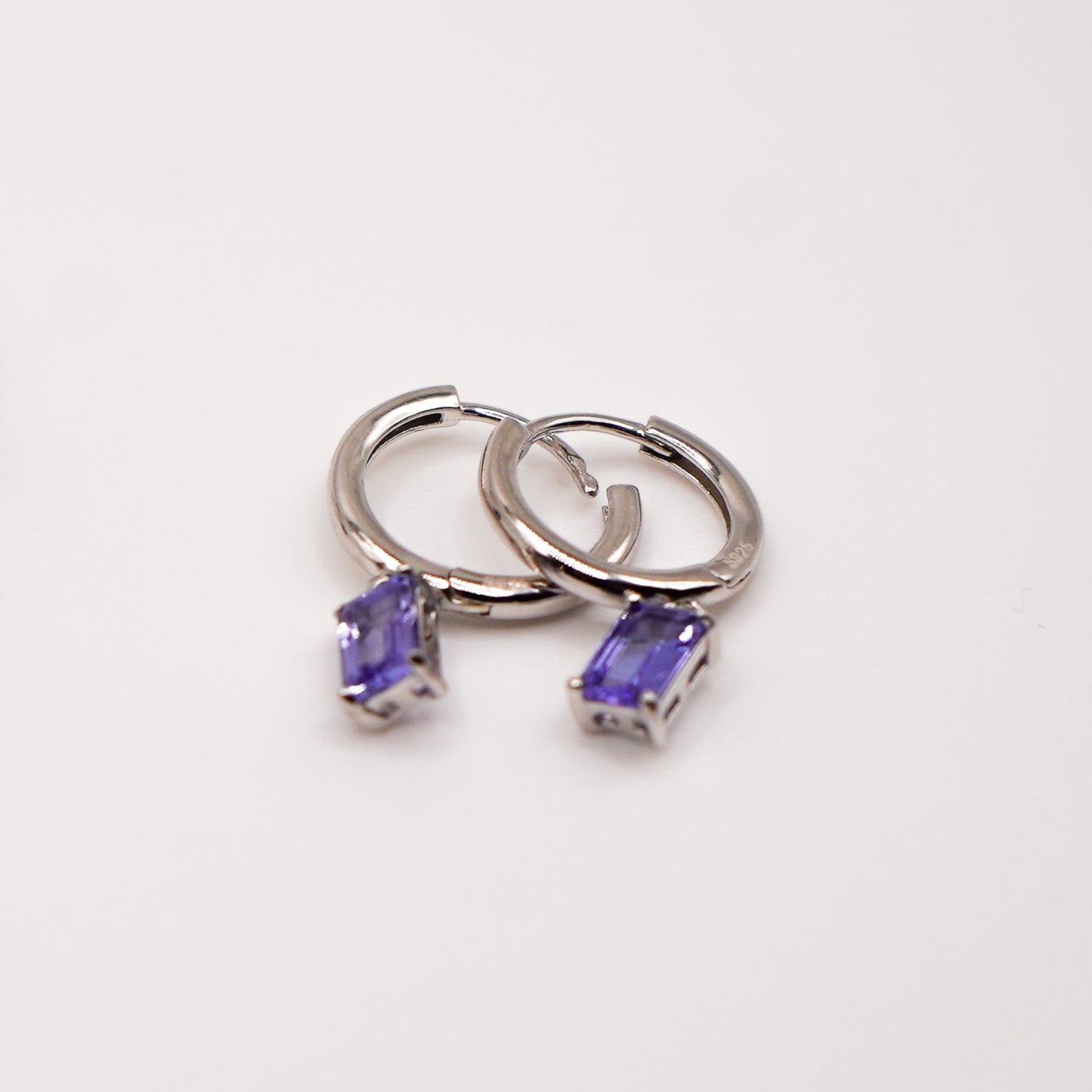 Emerald Cut Hoop Earrings