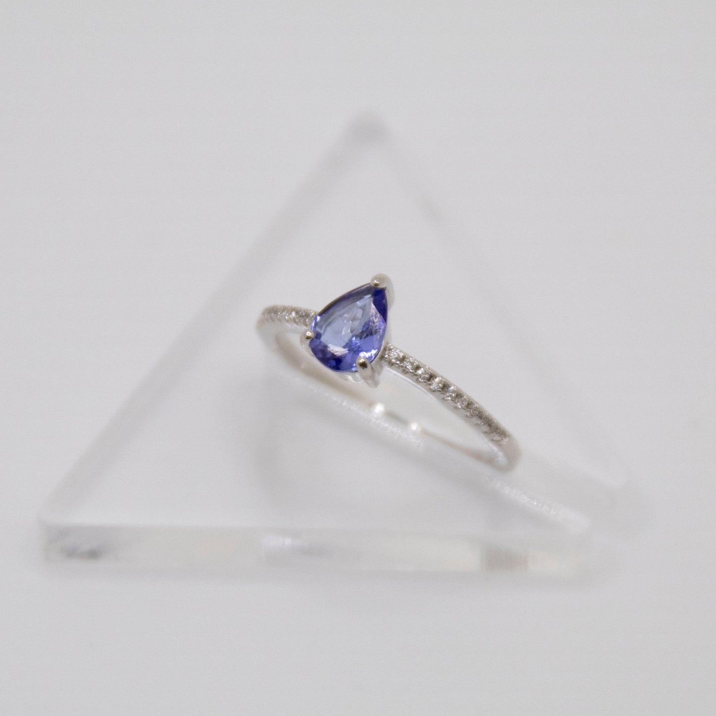 Pear CZ Solitaire Ring