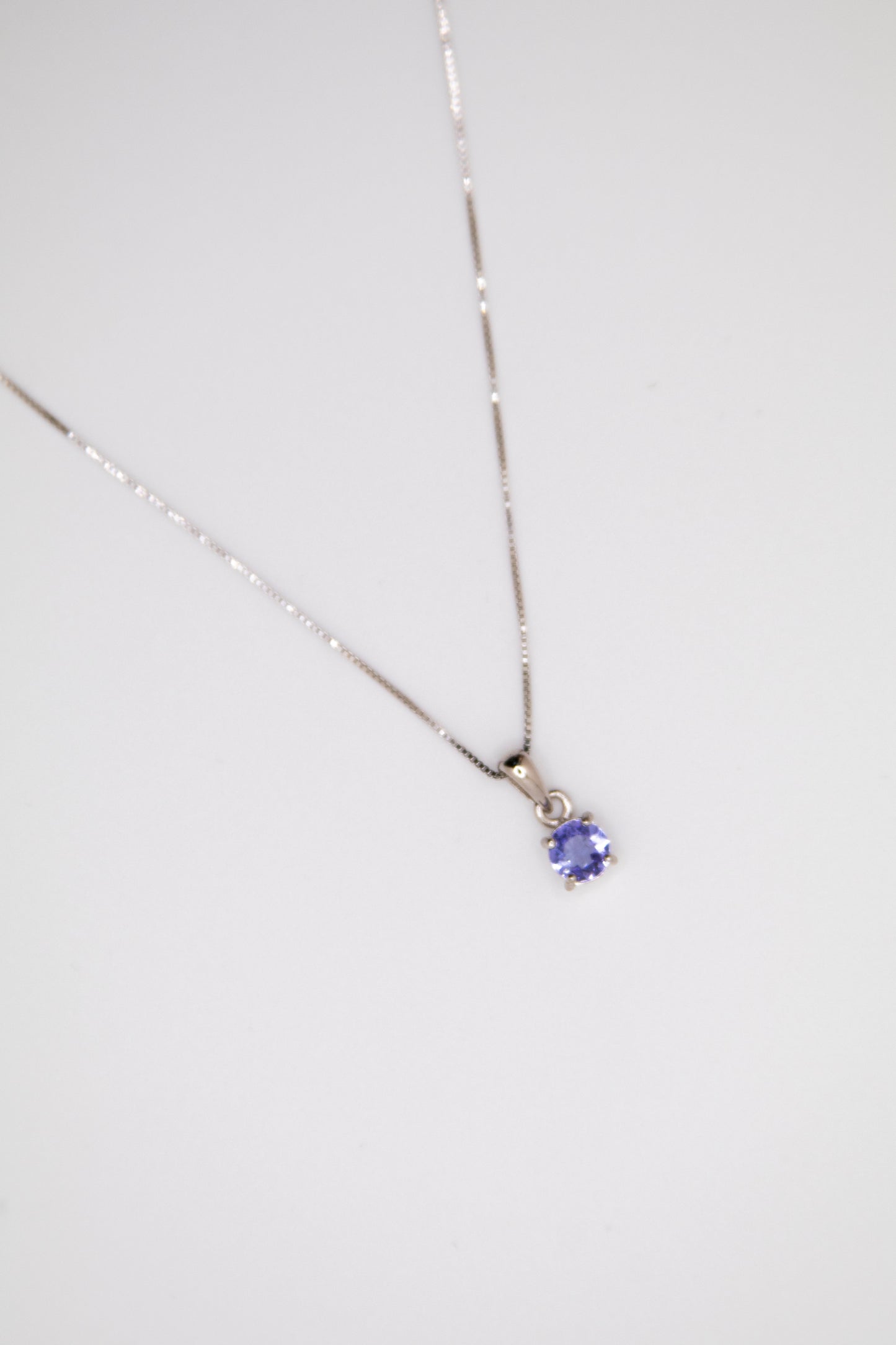 Round Tanzanite Solitaire Pendant Necklace