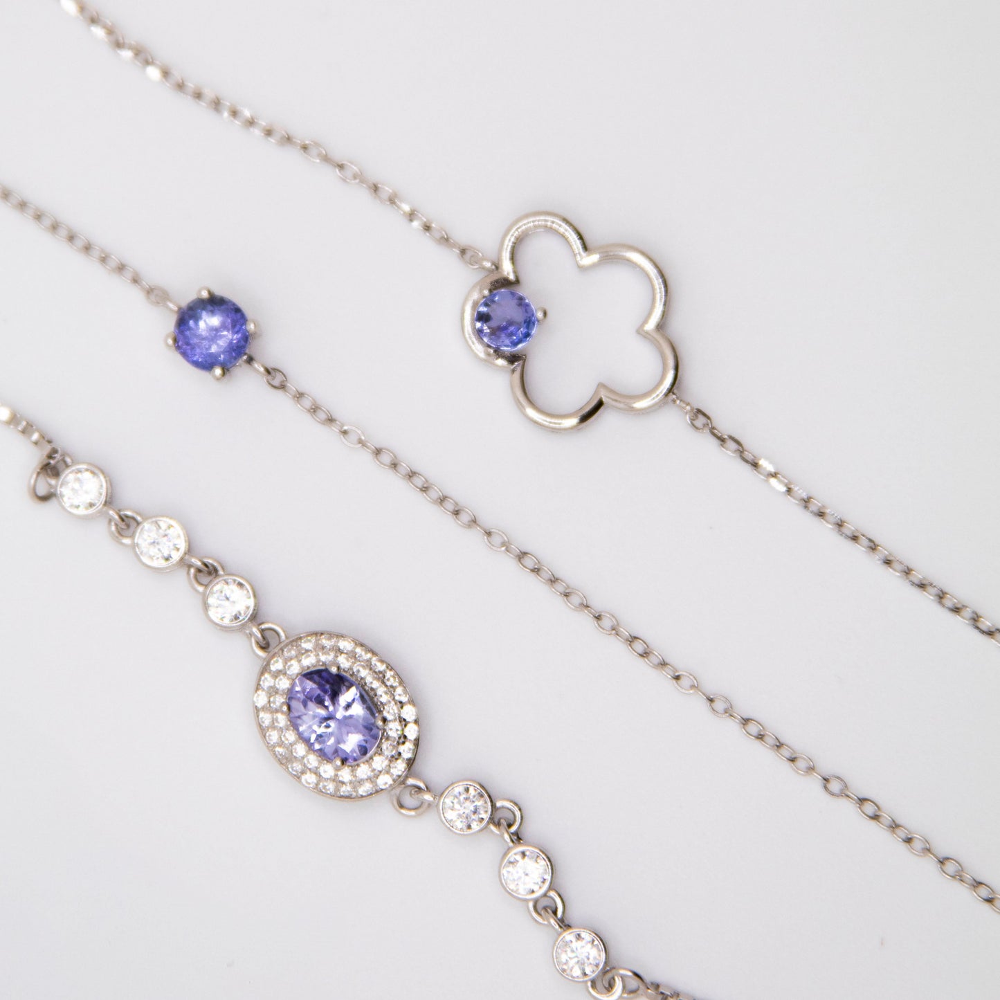 Round Tanzanite Flower Bracelet