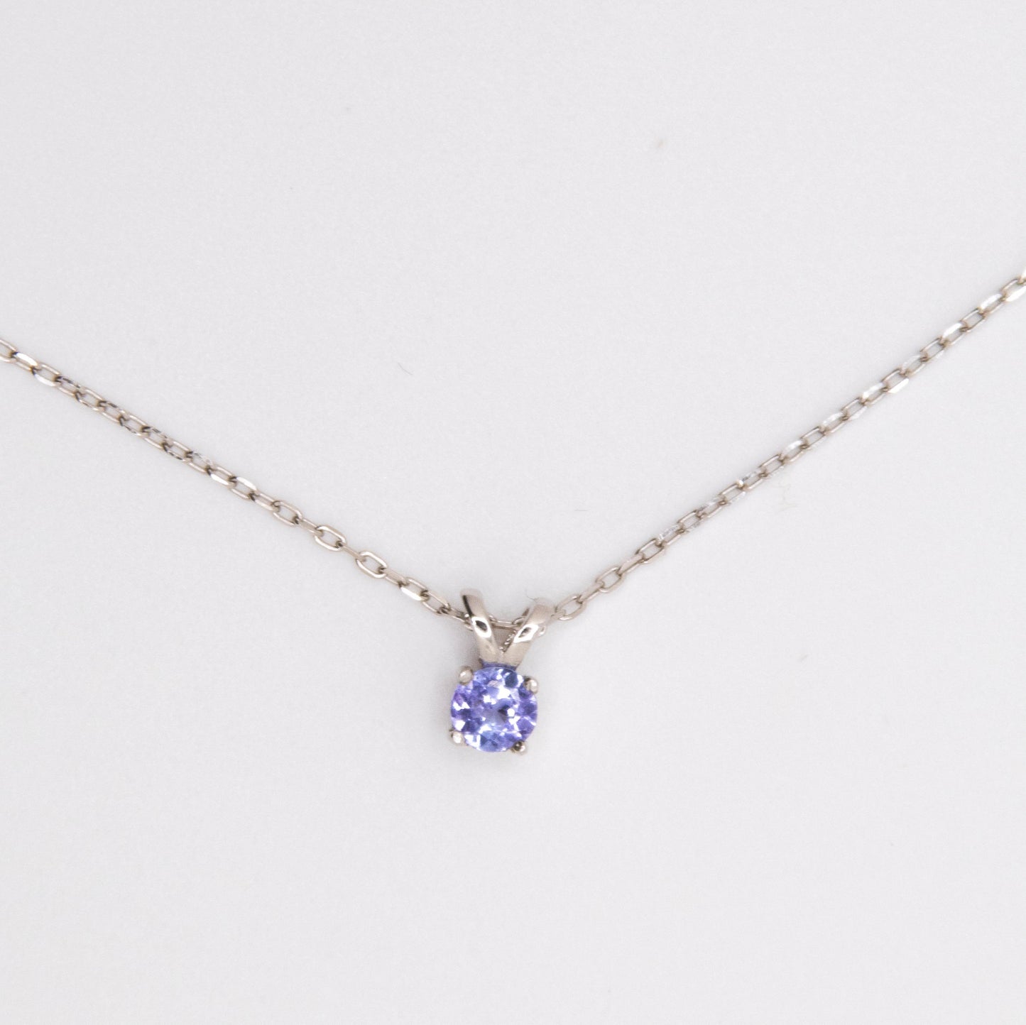 Round Tanzanite Solitaire Pendant Necklace