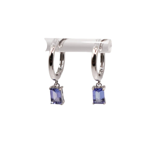 Emerald Cut Hoop Earrings