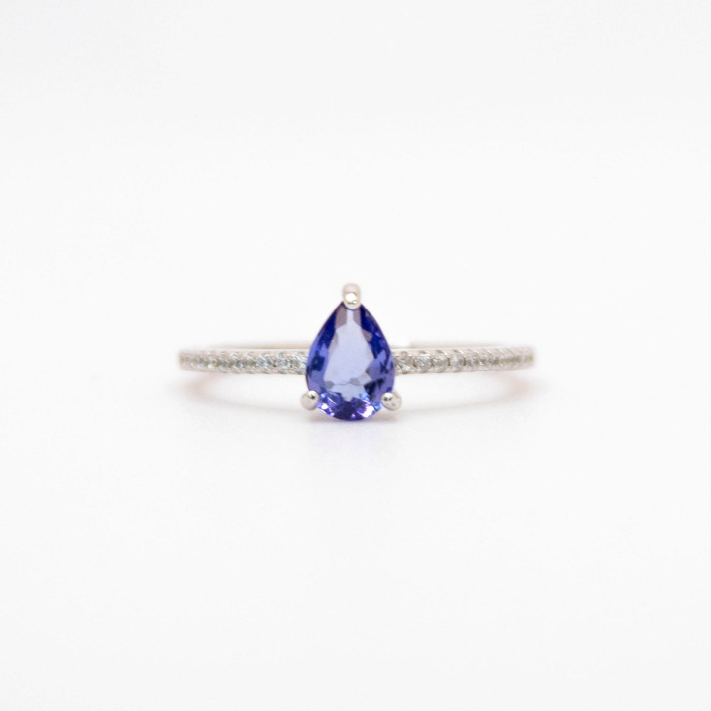 Pear CZ Solitaire Ring