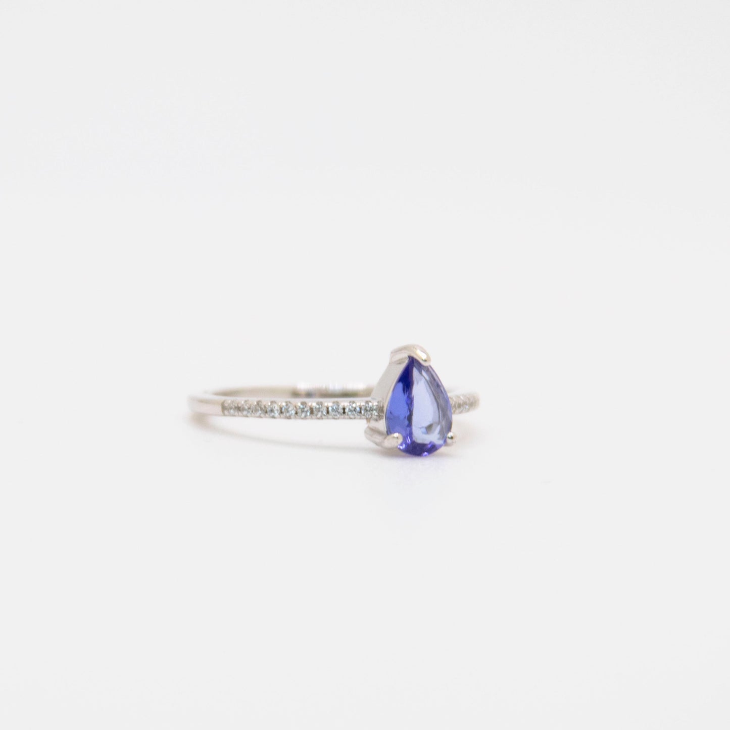 Pear CZ Solitaire Ring
