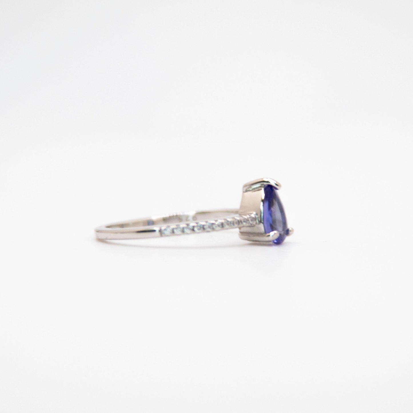 Pear CZ Solitaire Ring
