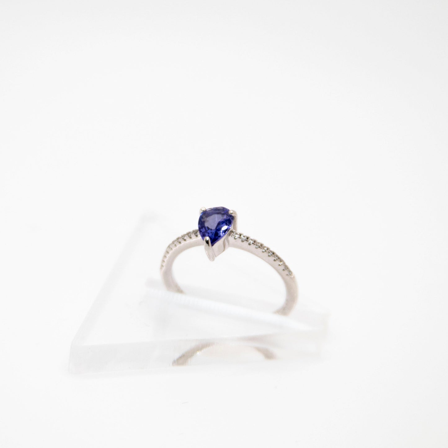 Pear CZ Solitaire Ring