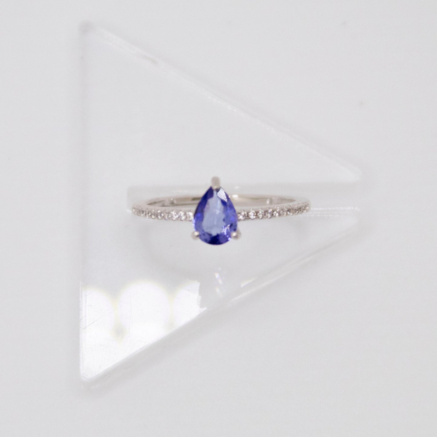 Pear CZ Solitaire Ring