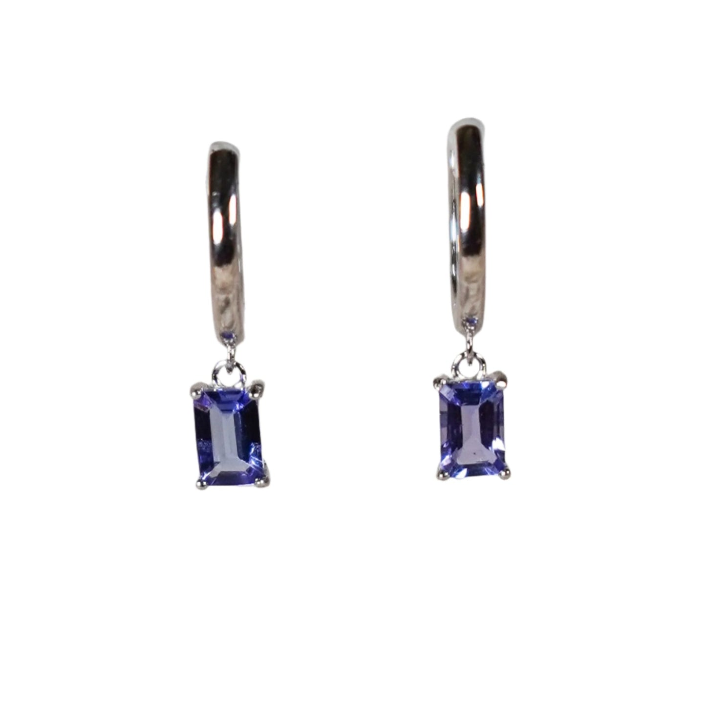 Emerald Cut Hoop Earrings
